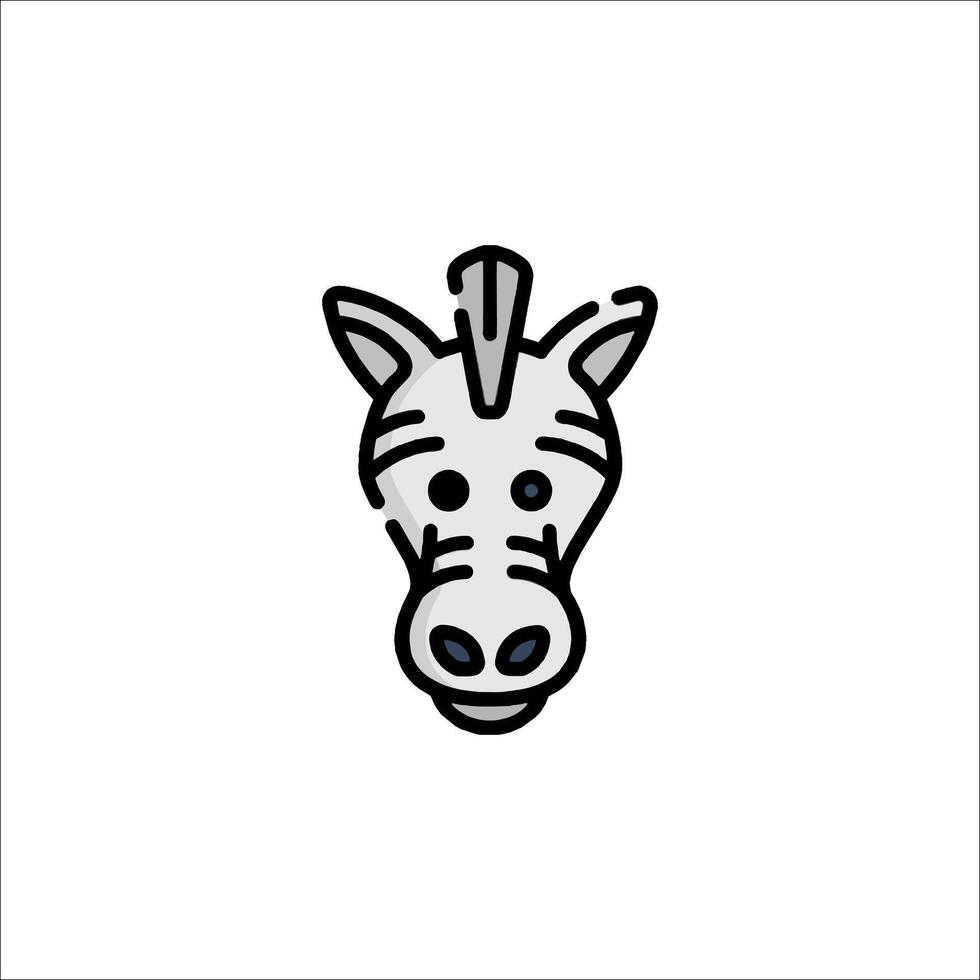 A zebra head icon on a white background vector