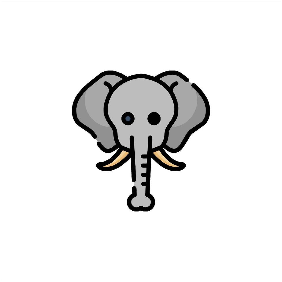 An elephant head with a blue eye and tusks vector