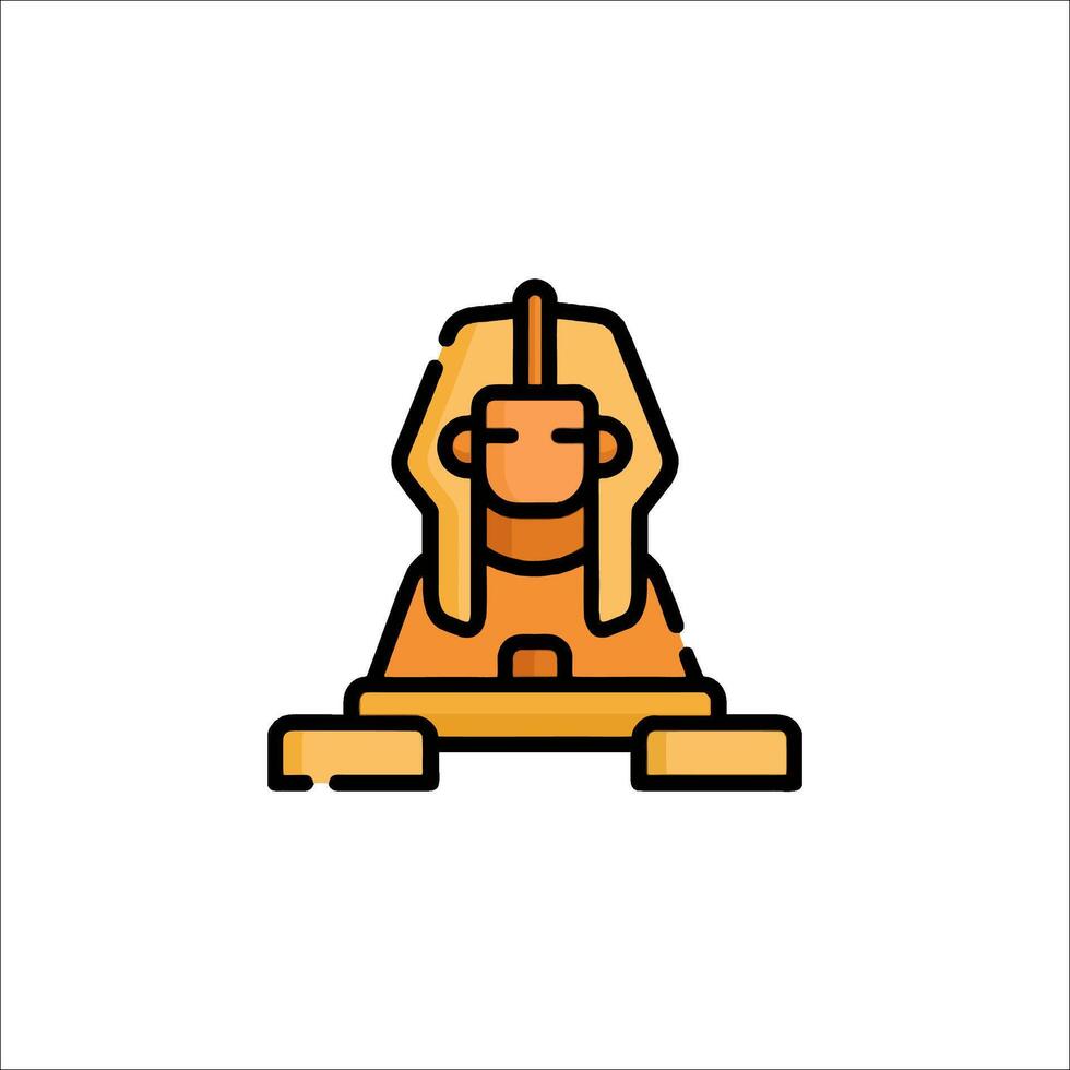 Egyptian pharaoh icon, line icon, flat icon, illustration vector