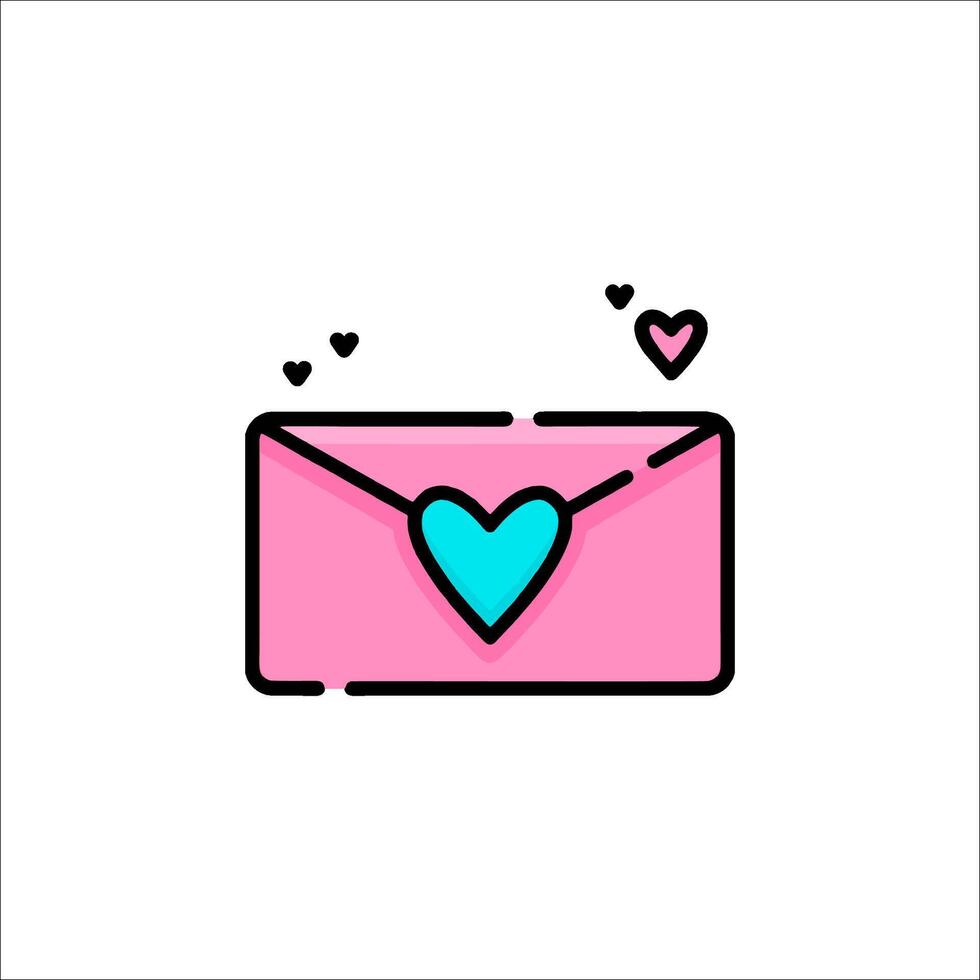A pink envelope with a heart inside vector