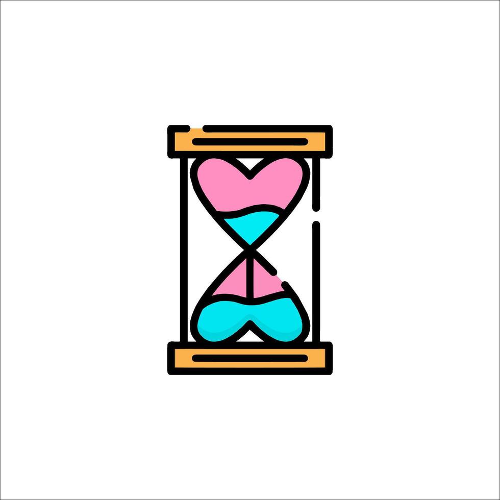 An hourglass with a heart inside vector