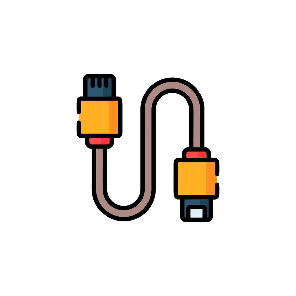 A cable with two connectors on it vector