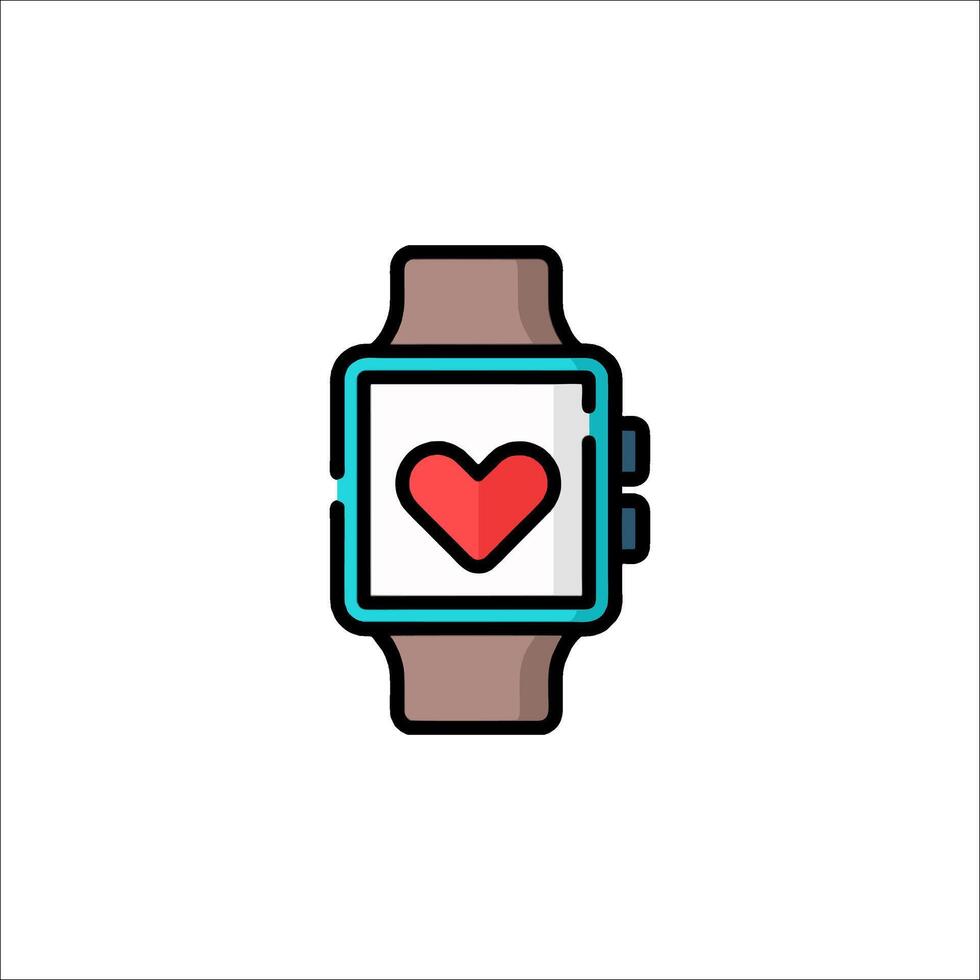 A watch with a heart on it vector