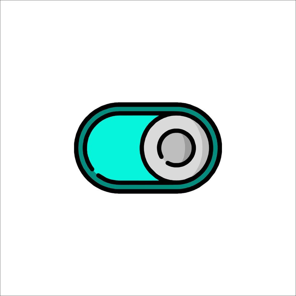 A blue and green button icon on a white background vector