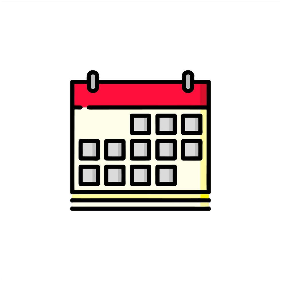 A calendar icon on a white background vector