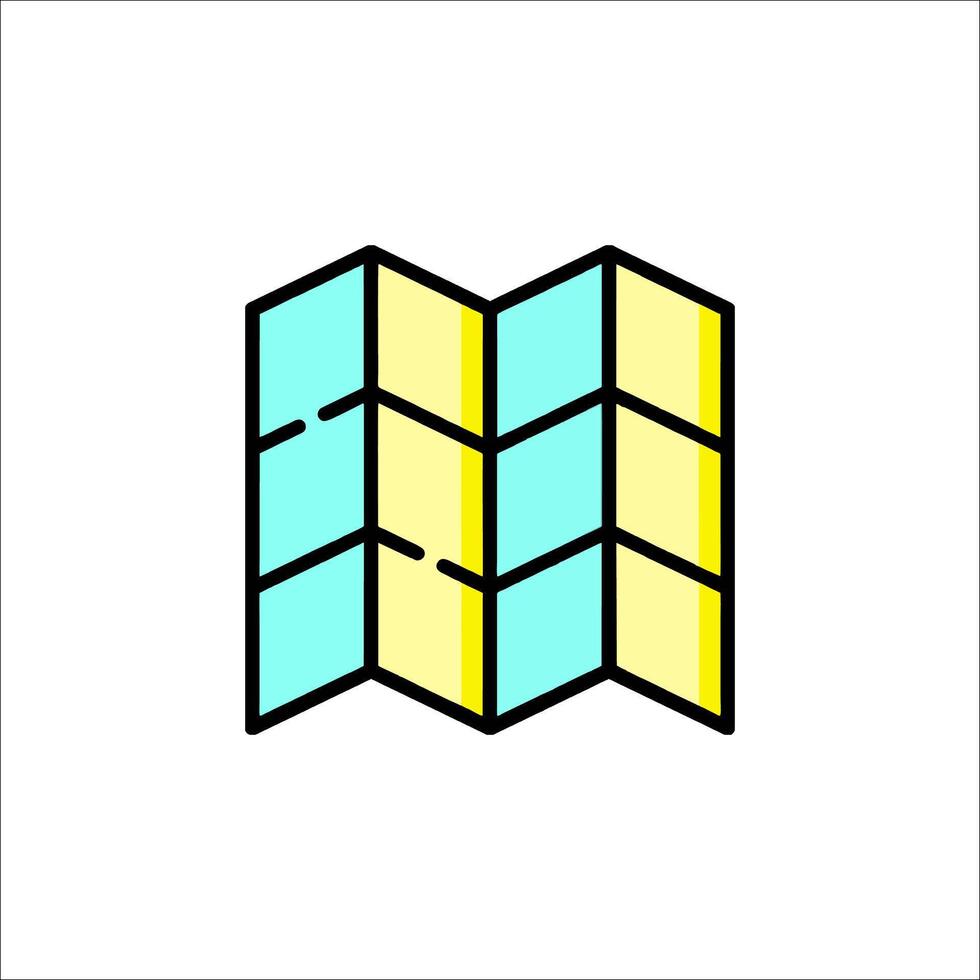 A square logo with a yellow and blue color scheme vector