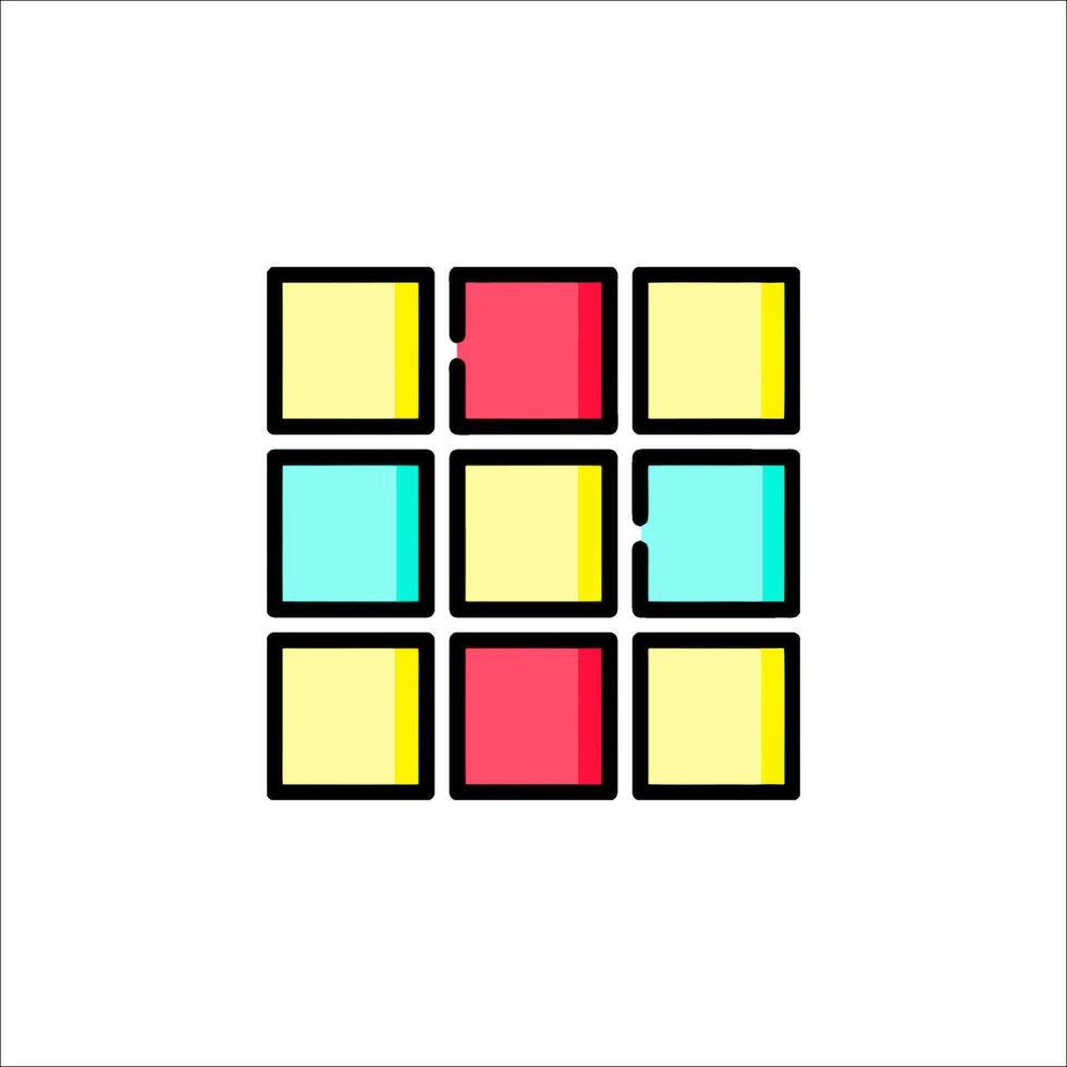 A square with four different colors on it vector