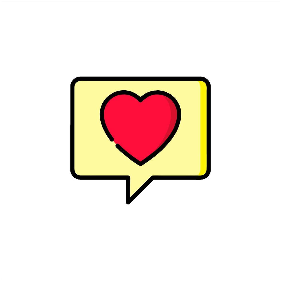 A speech bubble with a heart in it vector