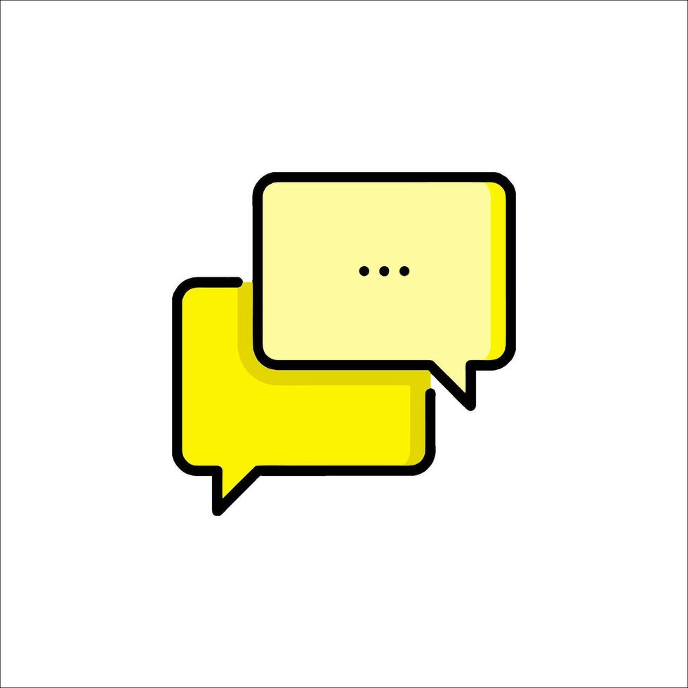 Two yellow speech bubbles icon on white background vector