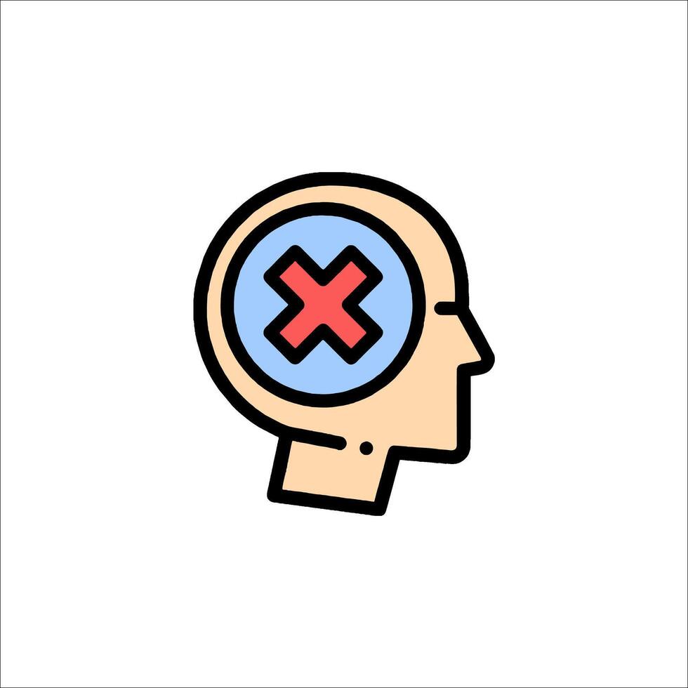 A person's head with an x on it vector