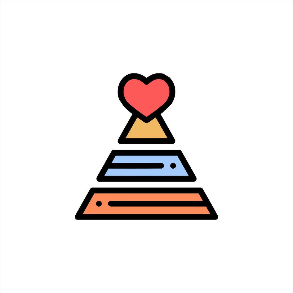 A stack of books with a heart on top vector