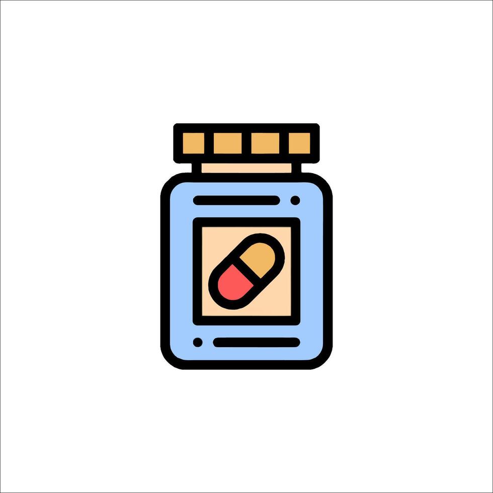 A bottle of pills with a pill inside vector