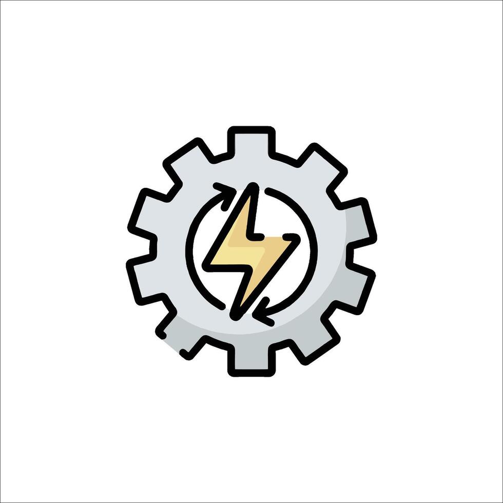 A gearwheel with lightning bolt on it vector