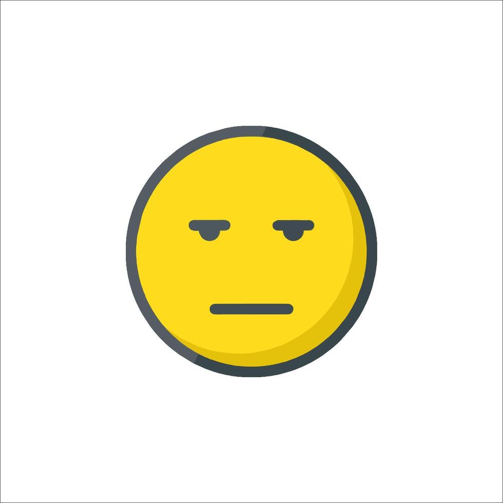A yellow emoticion with a sad face vector