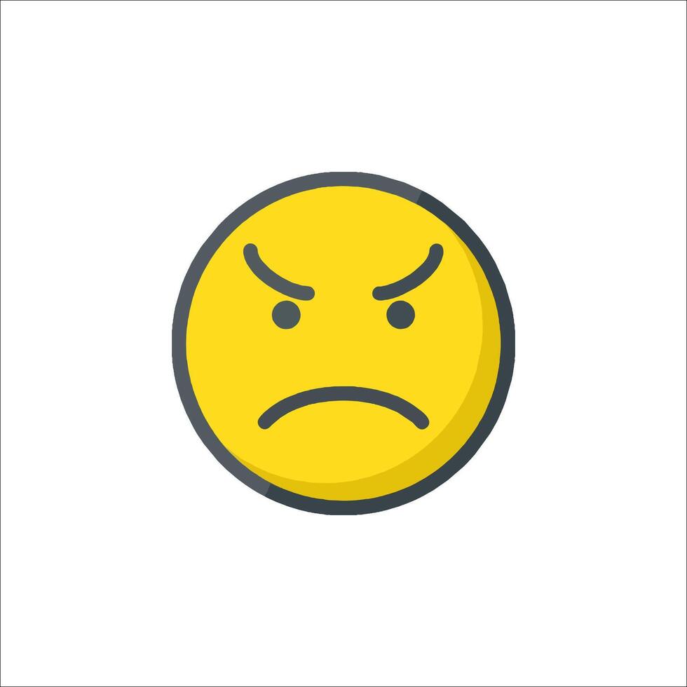 A yellow emoticion with an angry face vector
