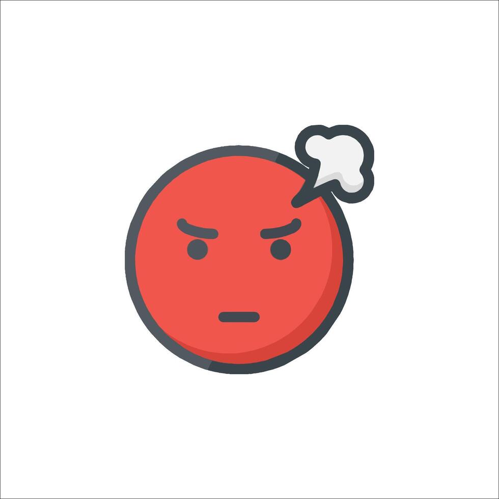 Angry face icon with a cloud on top vector