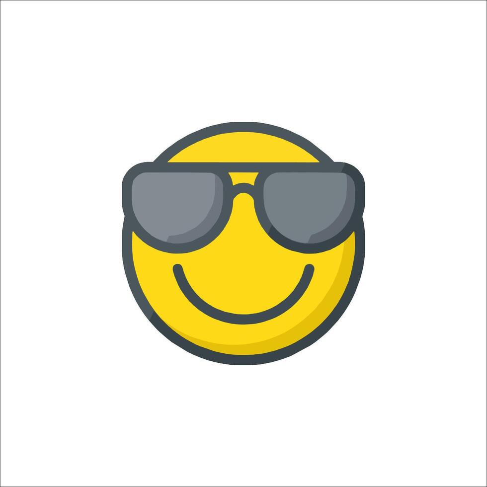 A smiley face with sunglasses on it vector