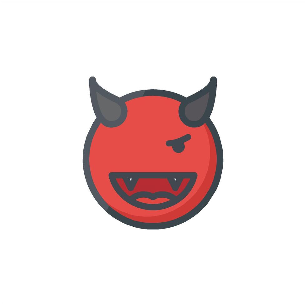 A devil face with horns and a red eye vector