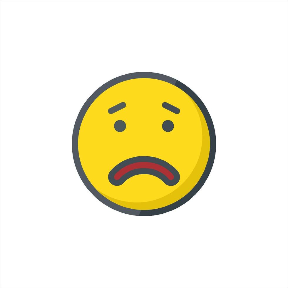 A sad emoticor with a sad face vector
