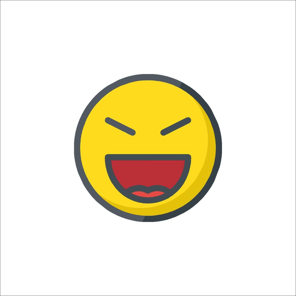 A yellow emoticion with an angry face vector