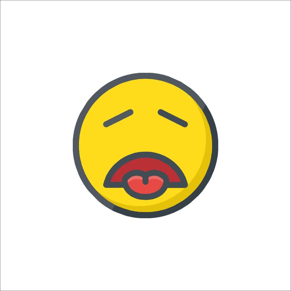 A cartoon face with a mouth open and a tongue sticking out vector