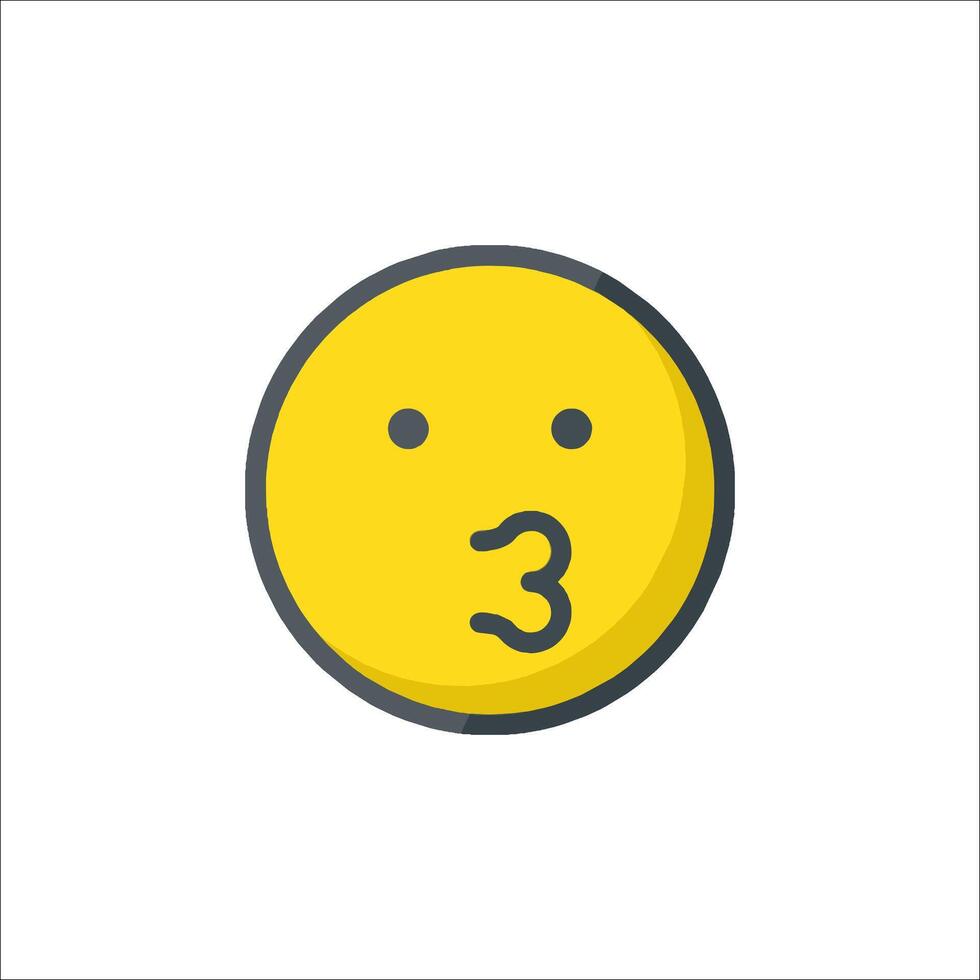 A yellow emoticion with a face and a mouth vector