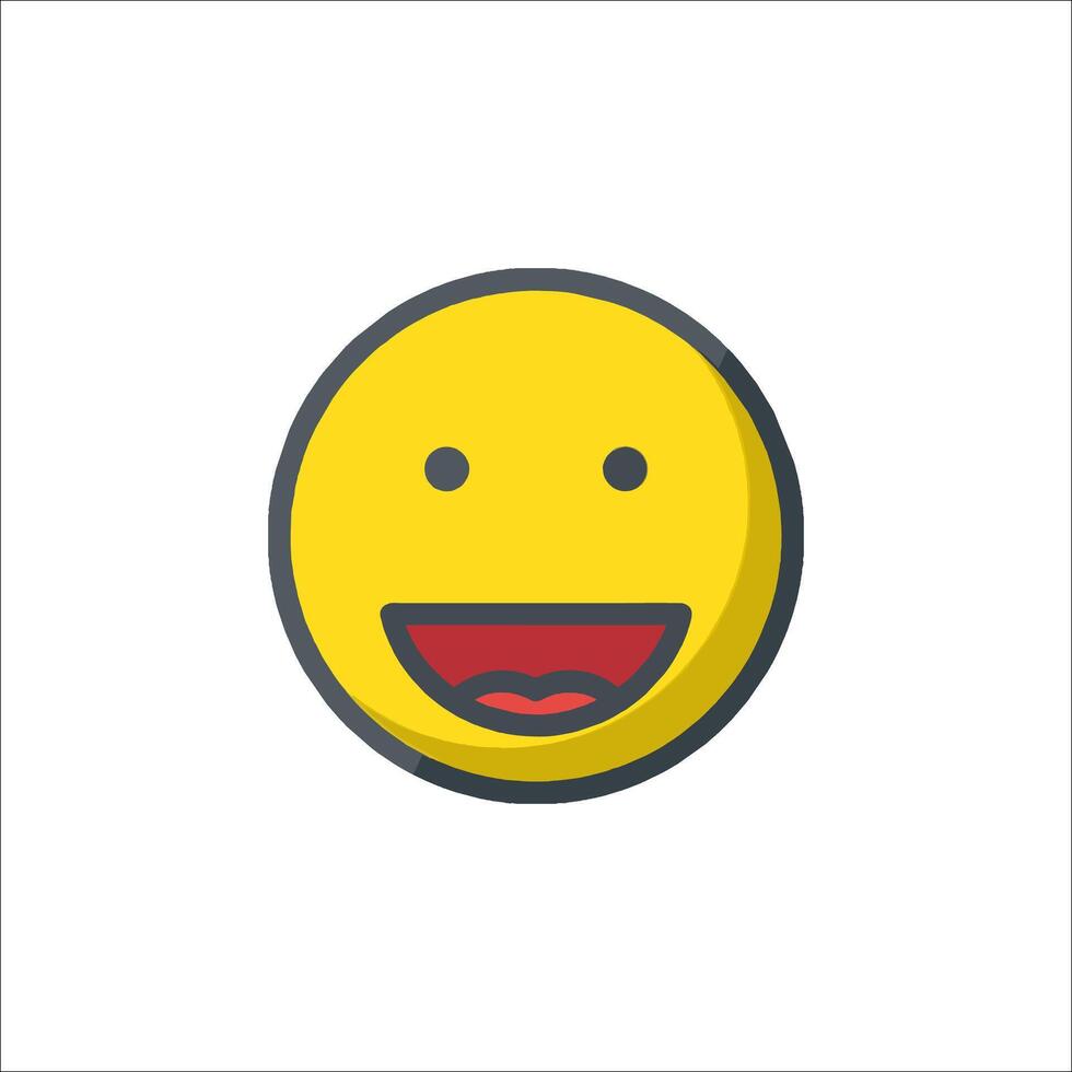 A smiley face icon with a red tongue vector