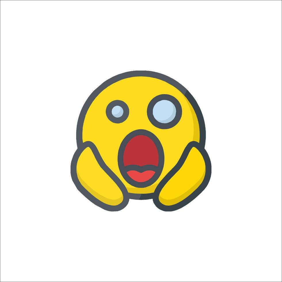 A yellow emoticion with a big mouth vector