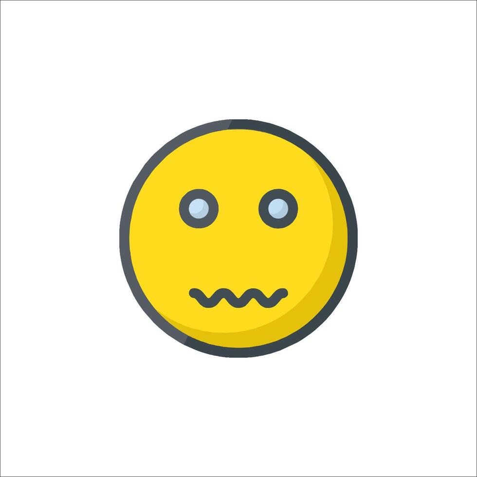 A sad emoticor icon on a white background vector