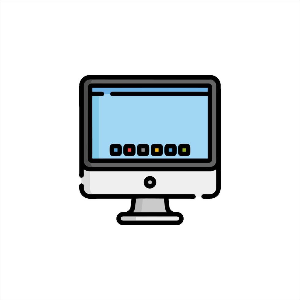 Computer monitor icon illustration vector