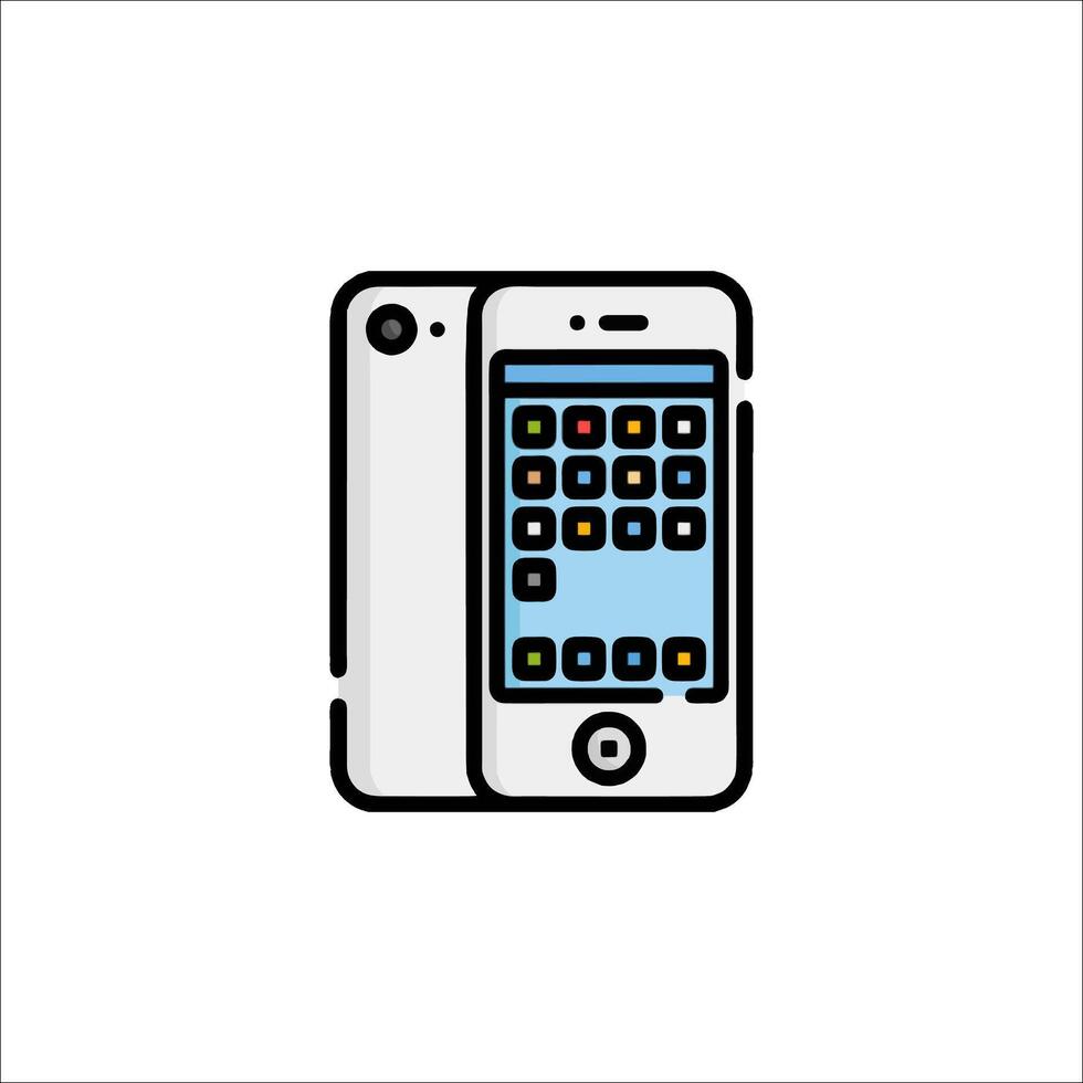 A phone with a keyboard and a screen on it vector