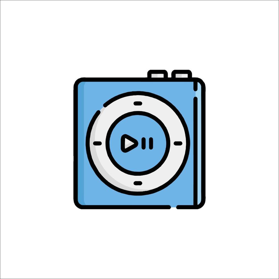 A blue mp3 player icon on a white background vector