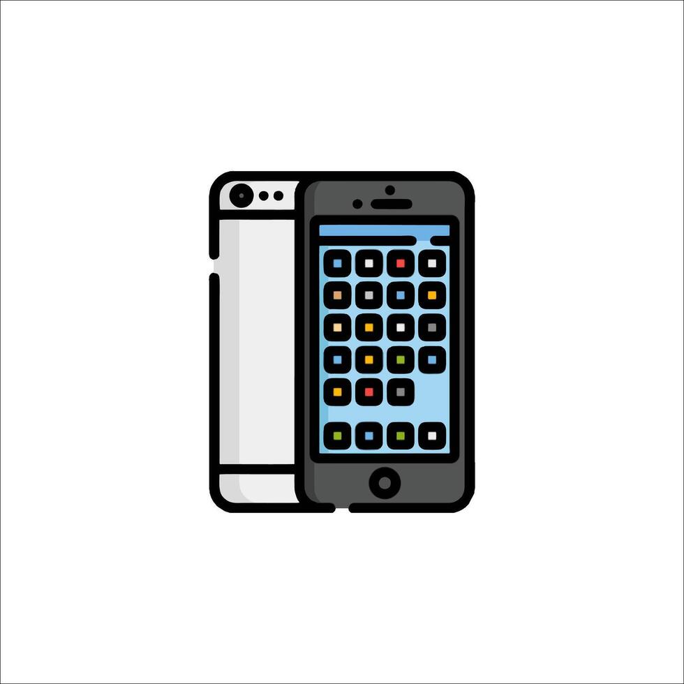 A phone with a keyboard and a screen on it vector