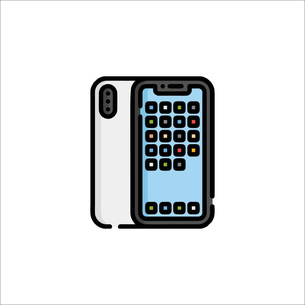 A phone with a keyboard and a calculator on it vector