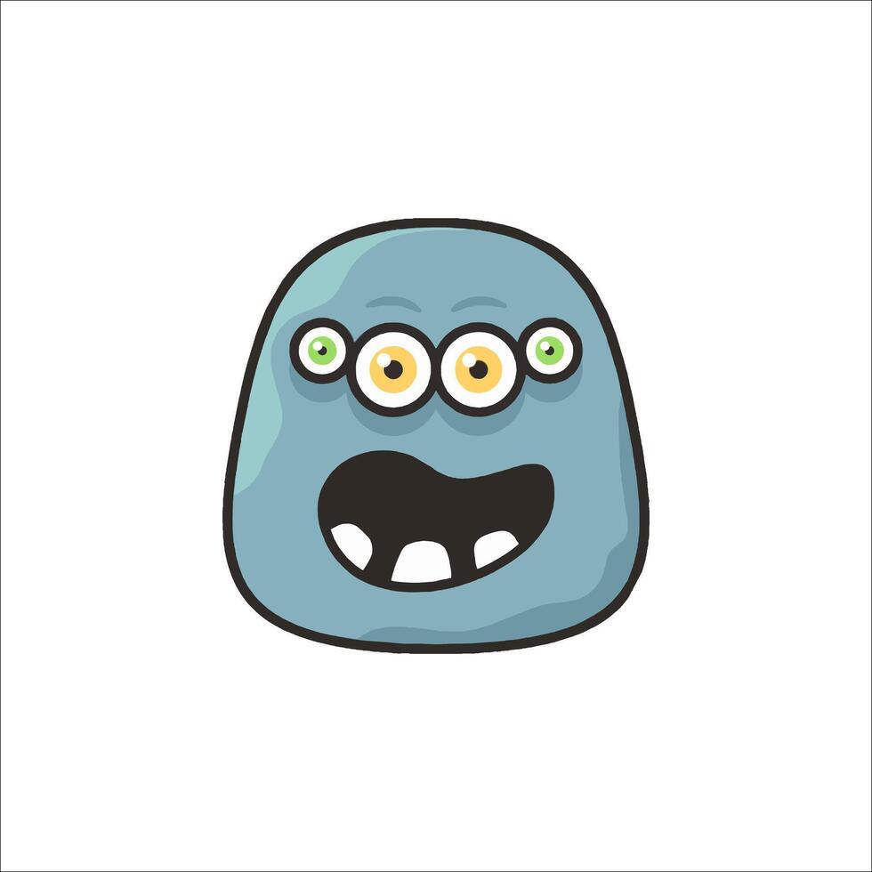 A cartoon monster with eyes and mouth vector