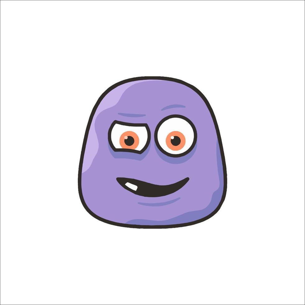 A purple monster with eyes and a smile vector