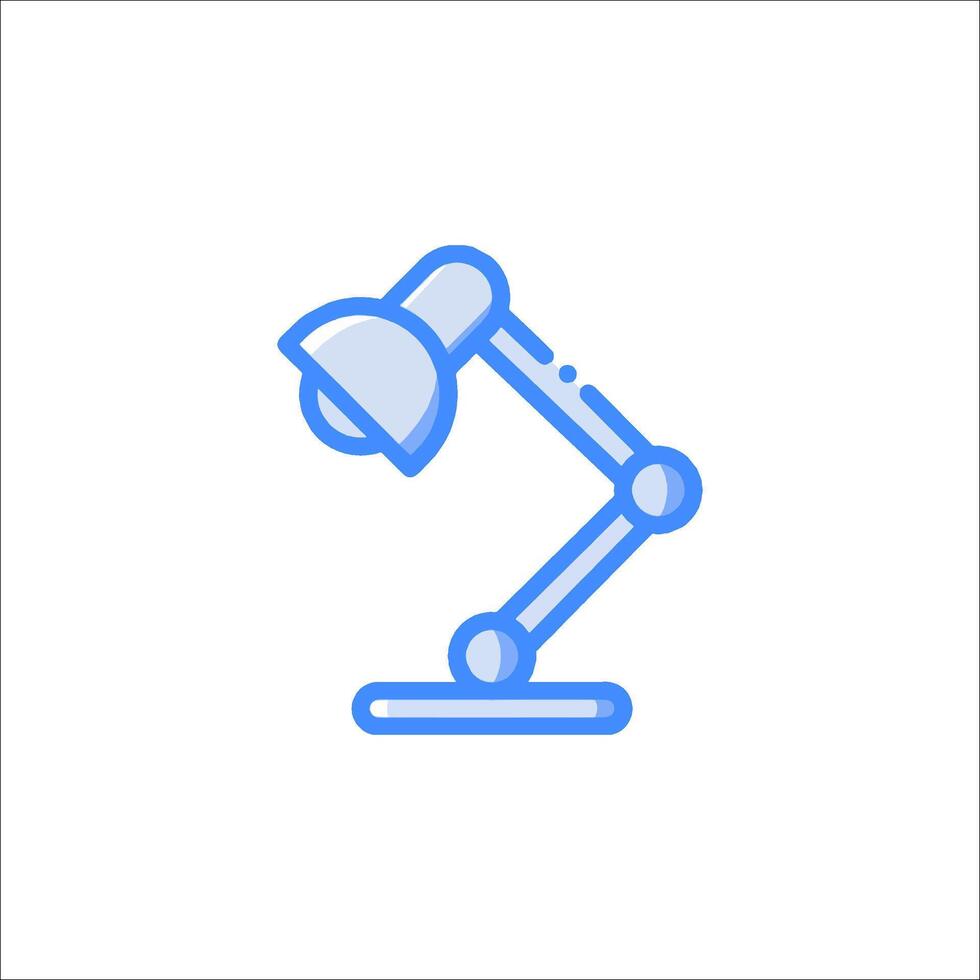 A blue and white lamp with a light bulb vector