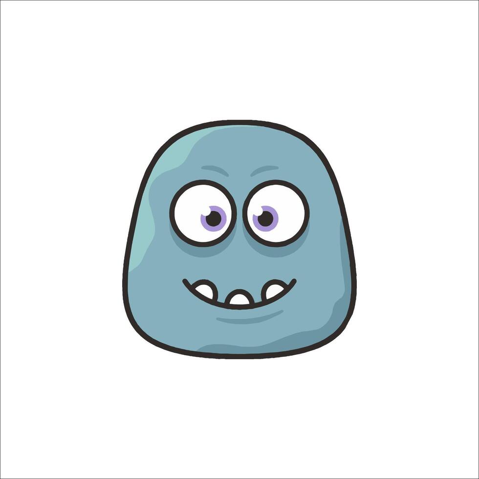 A cartoon monster with eyes and a smile vector