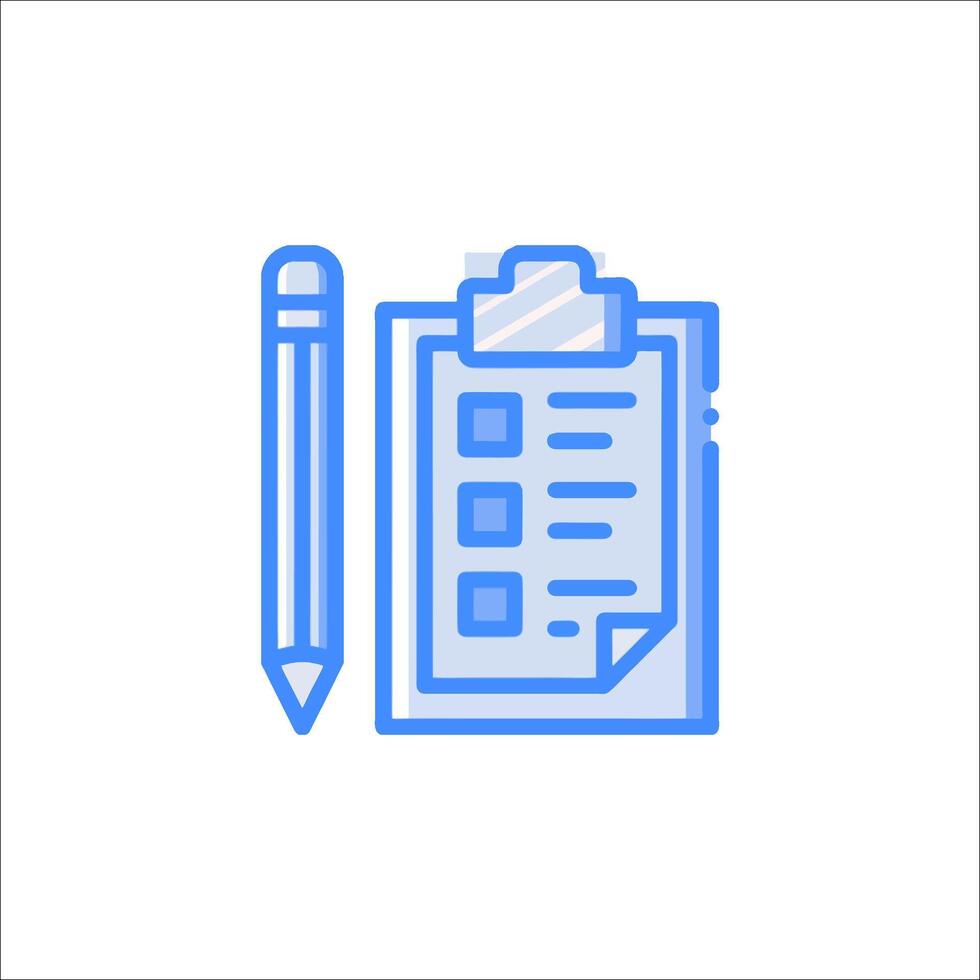 A clipboard with a pencil and check list icon vector