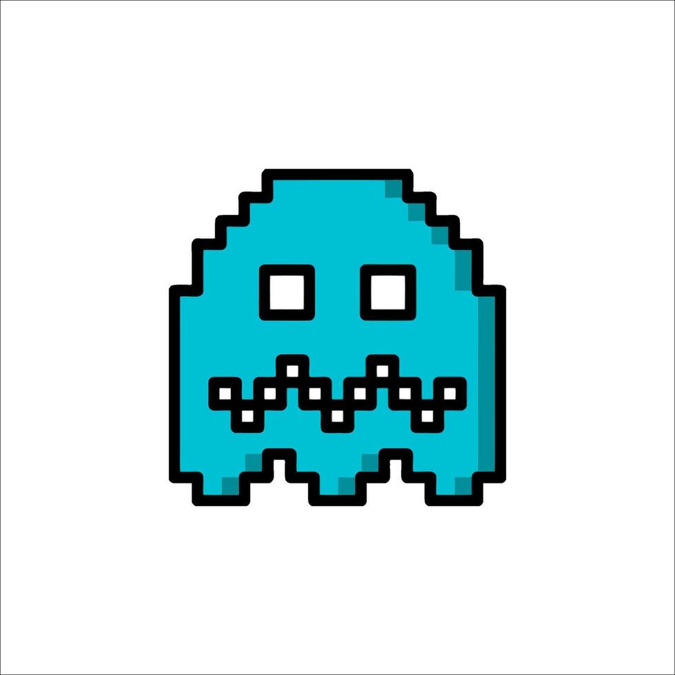 Pixel art ghost pixel art illustration vector