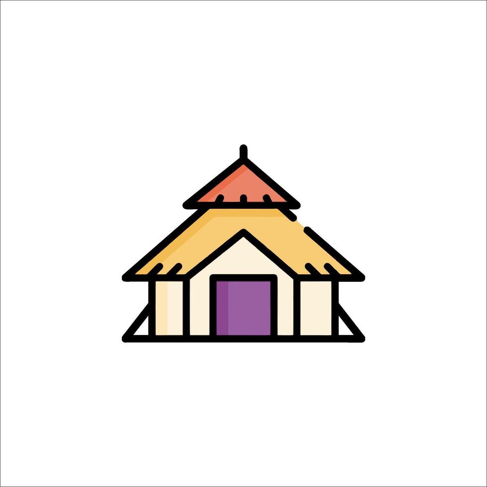 A house icon with a roof and a door vector