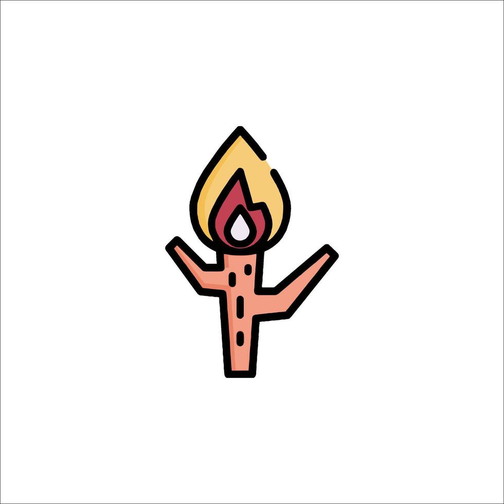 A cactus with a burning torch icon vector