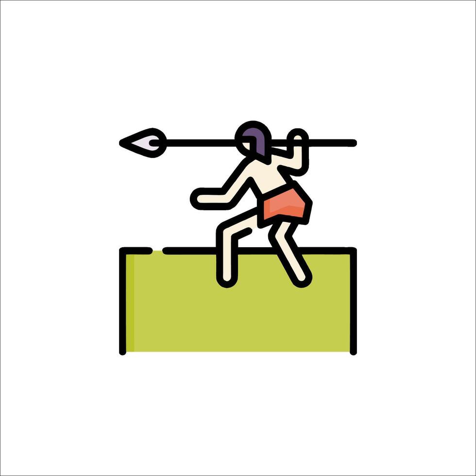 A woman with a spear and arrow on a hill vector