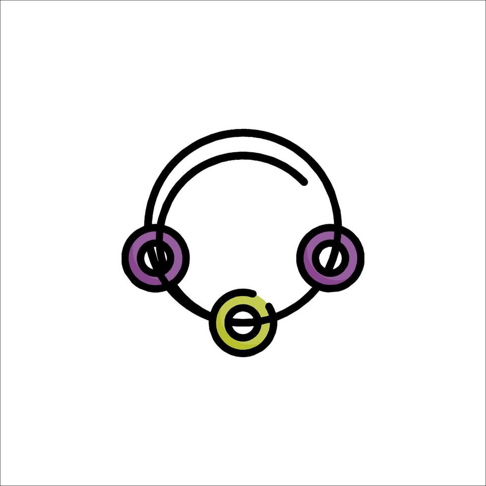 A circle with three circles inside it vector