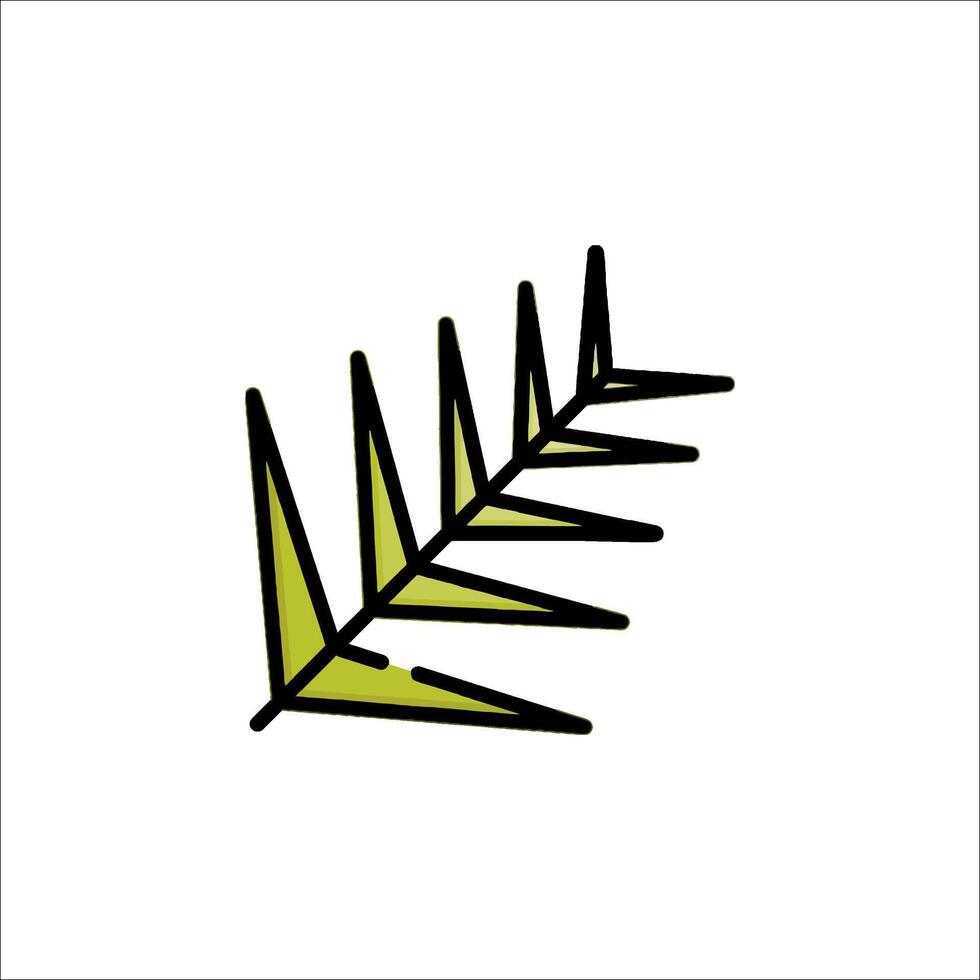 A leaf icon with a green outline vector