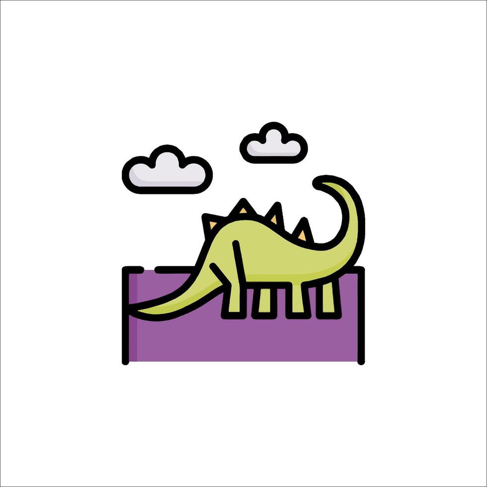 A dinosaur is sitting on a purple pillow vector