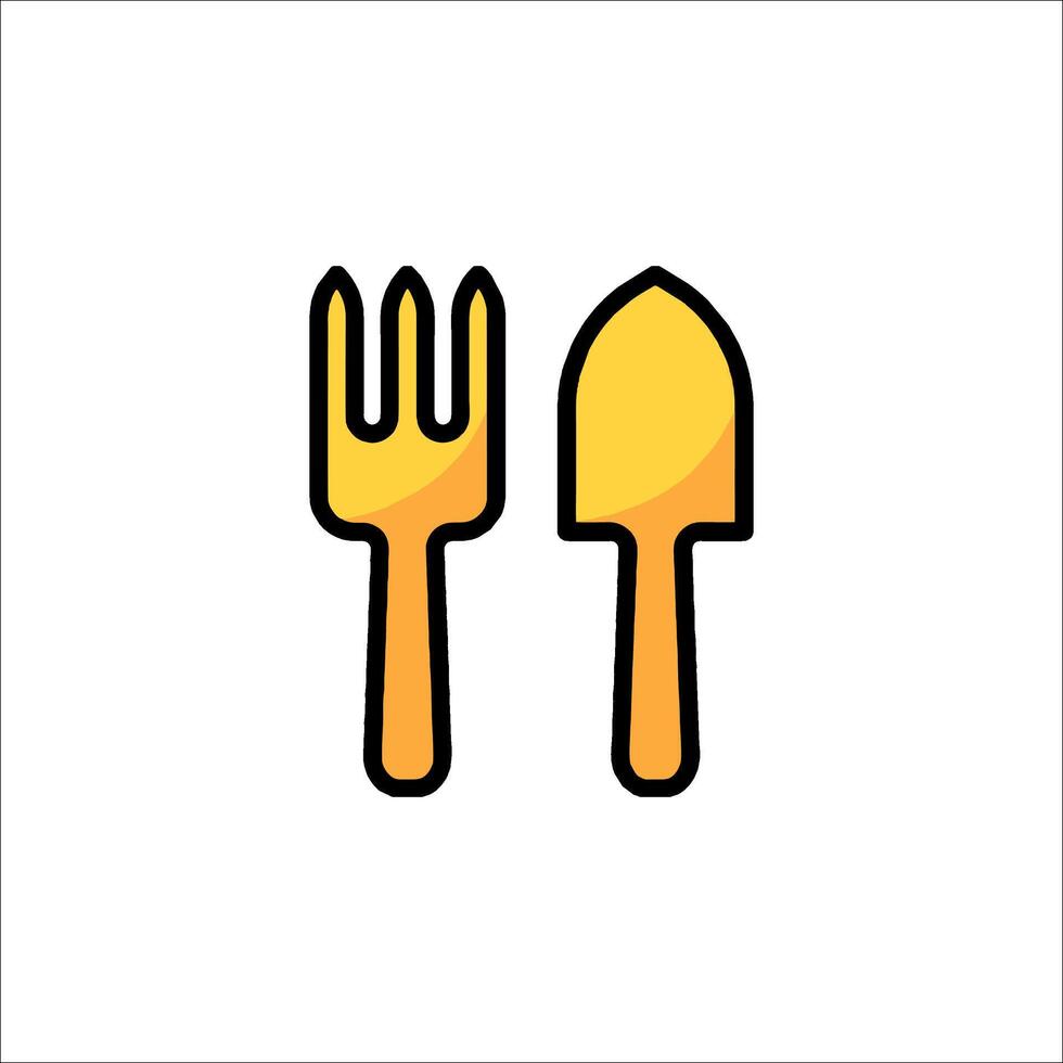 Fork and spade icon illustration vector