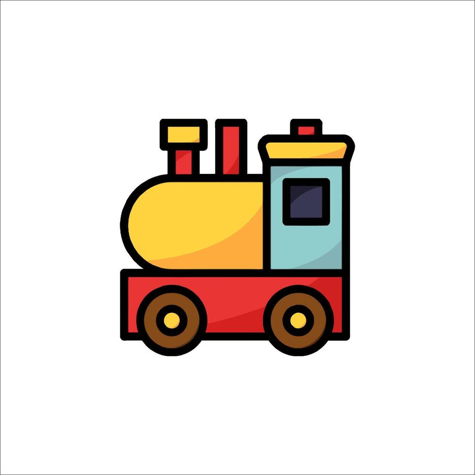 A cartoon train icon on a white background vector