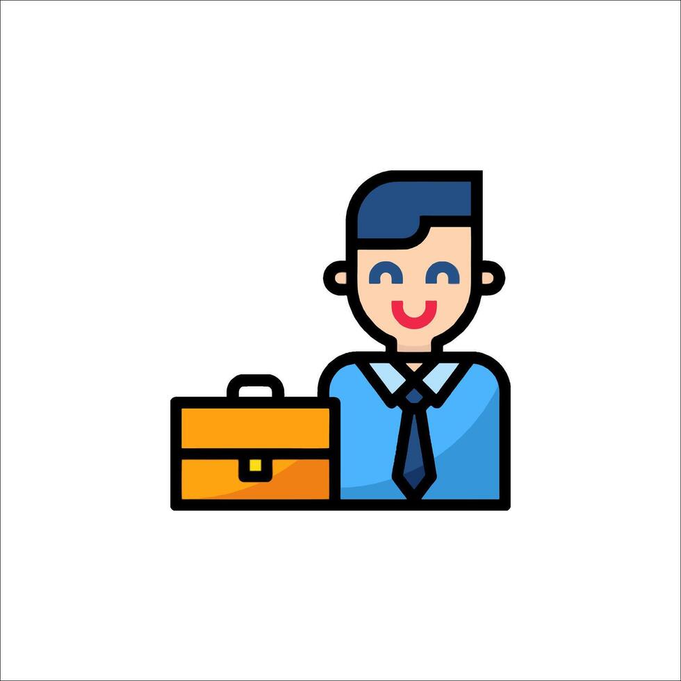 Businessman with briefcase icon illustration vector