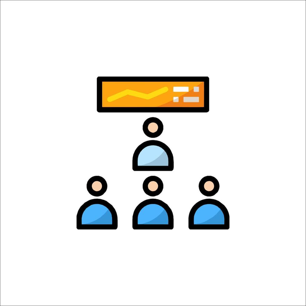 A group of people standing around a computer screen vector